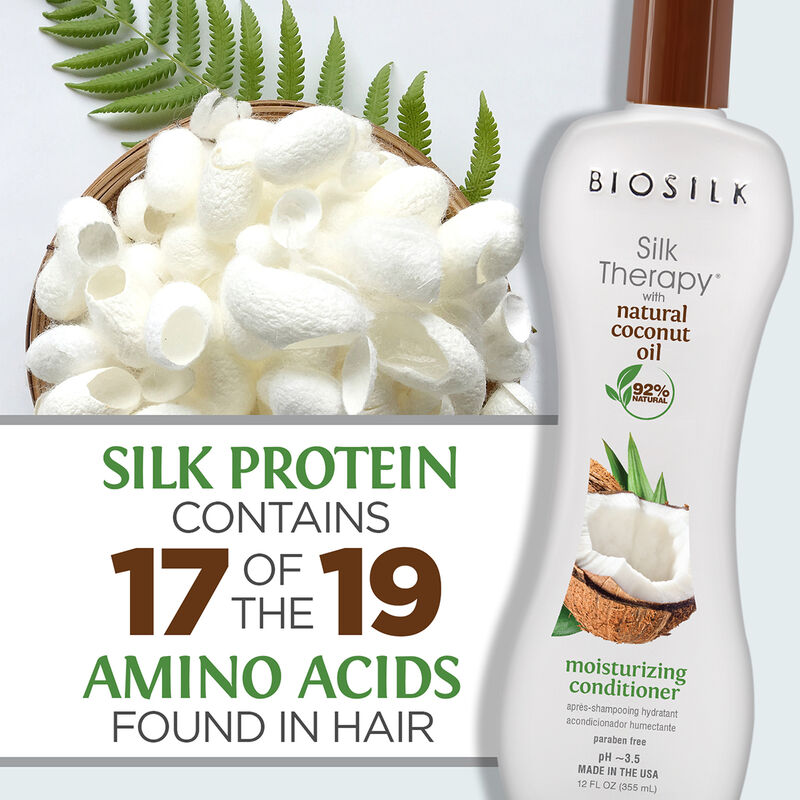 Silk Therapy With Natural Coconut Oil Moisturizing Conditioner - 12 Ounces, , large image number null